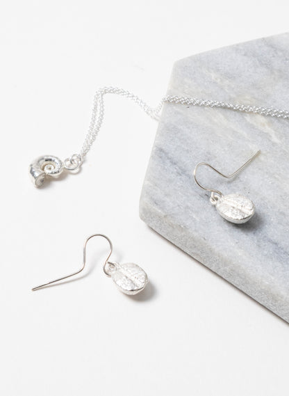 Coffee Bean Earrings - Silver