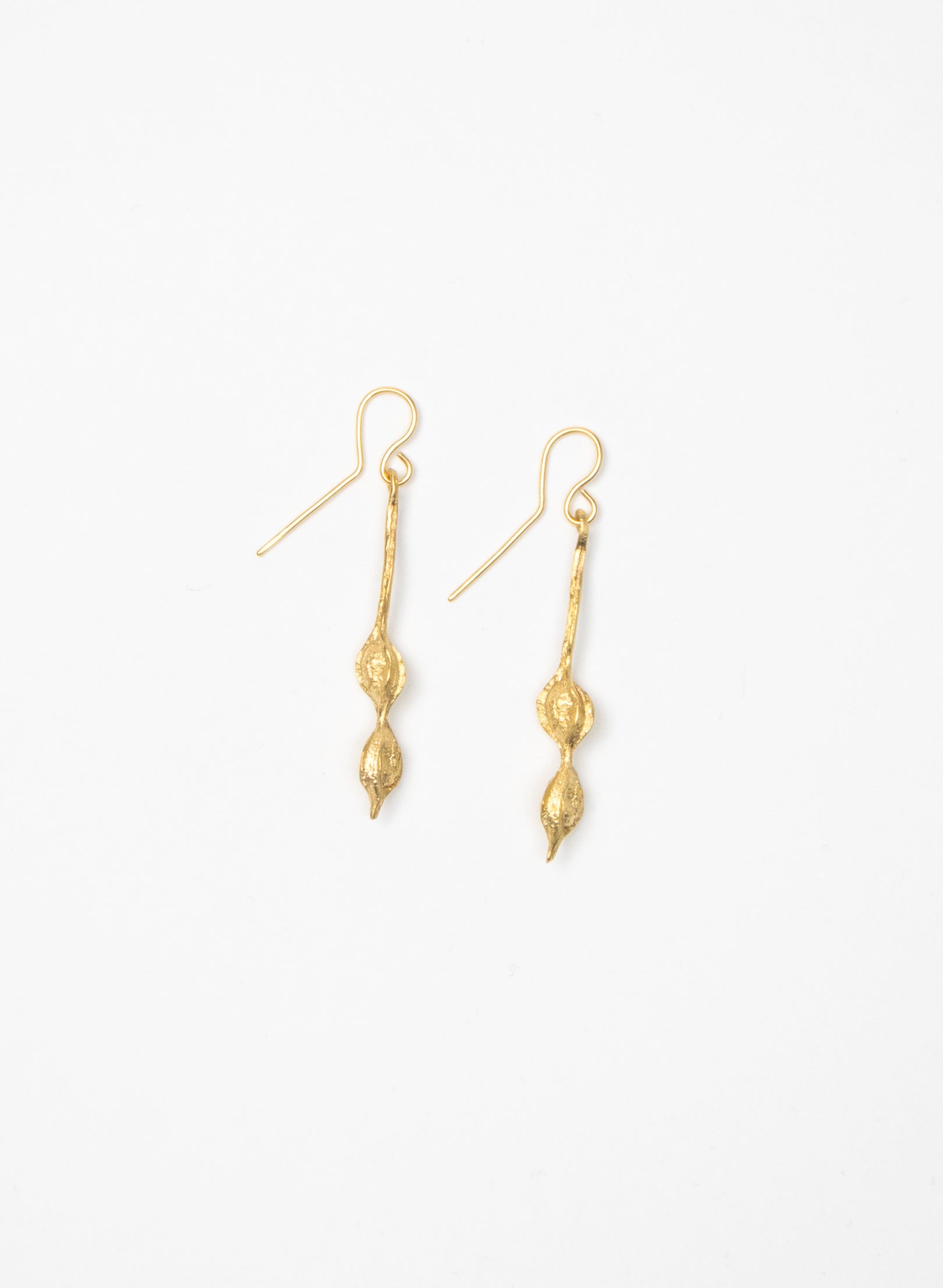 Kōwhai Drop Earrings - Yellow Gold
