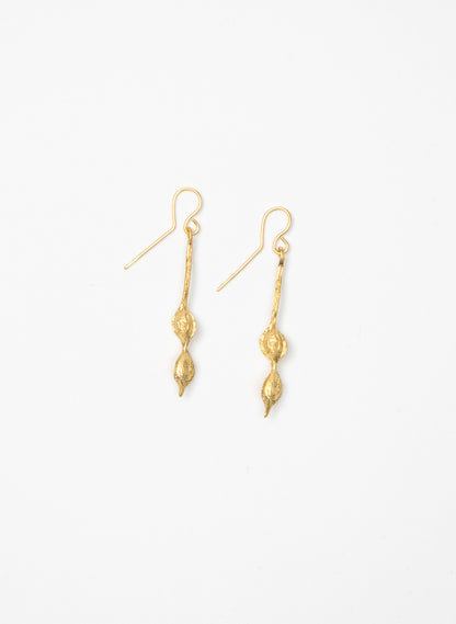 Kōwhai Drop Earrings - Yellow Gold