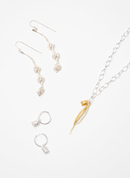 Kōwhai Drop Earrings - Silver