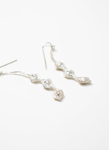 Kōwhai Drop Earrings - Silver