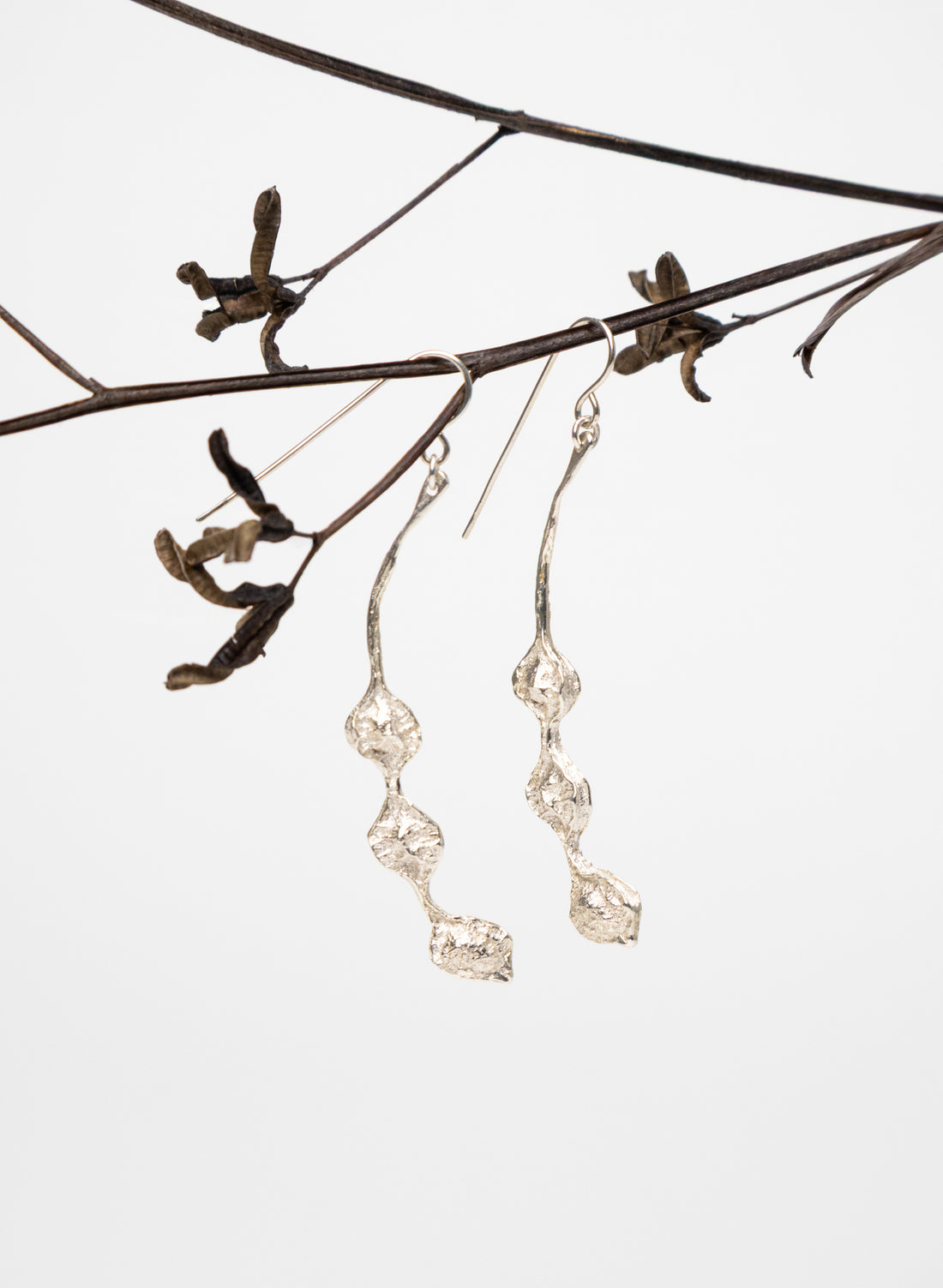 Kōwhai Drop Earrings - Silver