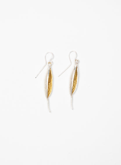 Rewarewa Drop Earrings - Gold Plating &amp; Sterling Silver