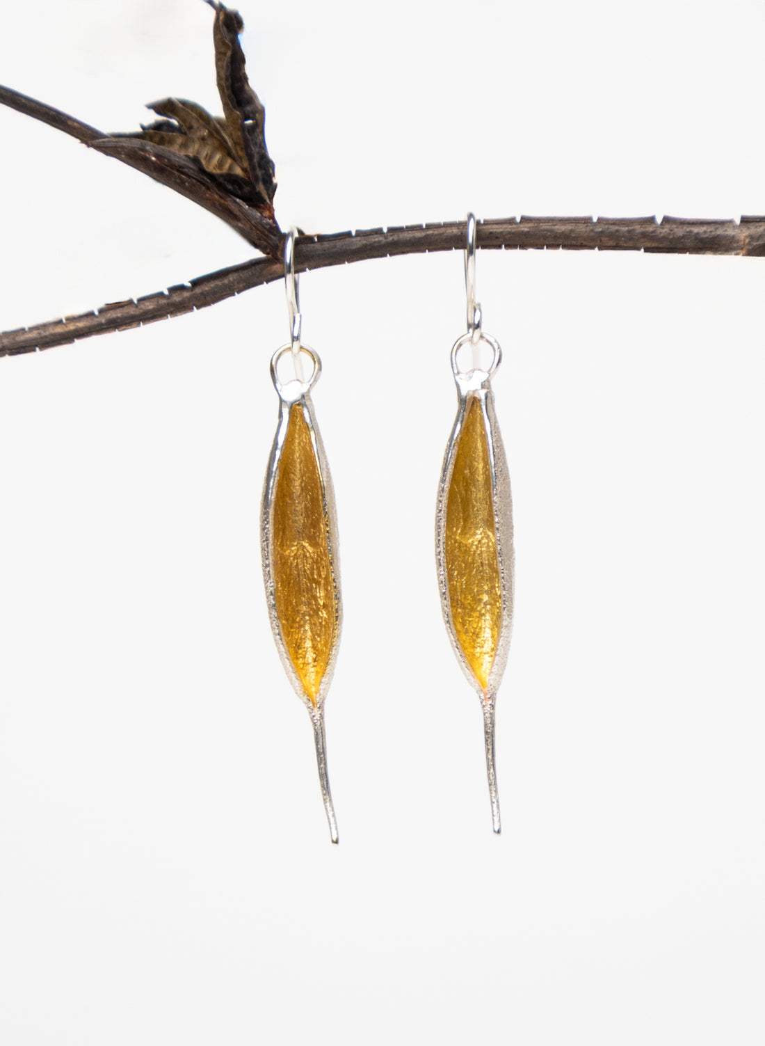 Rewarewa Drop Earrings - Gold Plating &amp; Sterling Silver