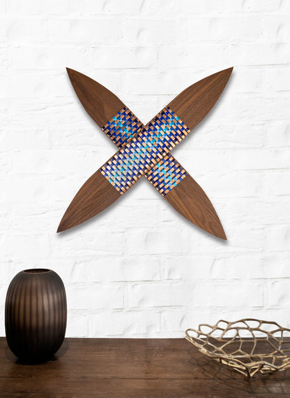 Blues And Copper Walnut Putiputi - Large