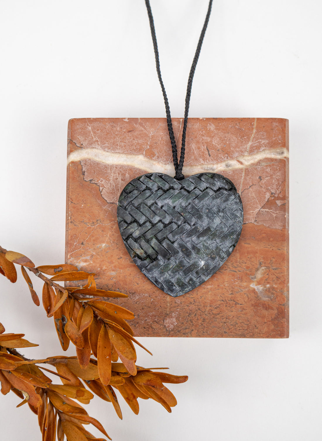 Pounamu Woven Heart Pendant