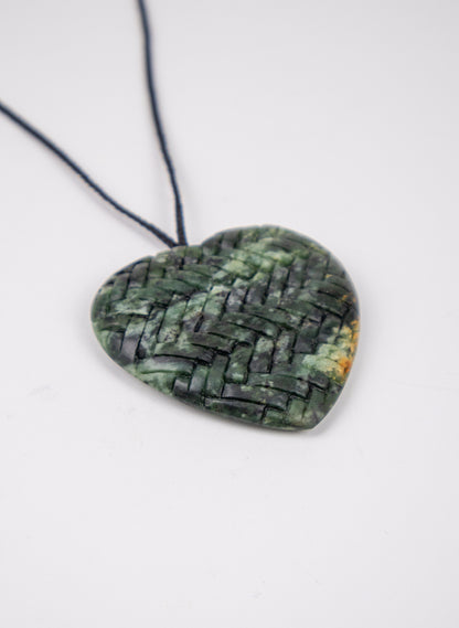 Pounamu Woven Heart Pendant