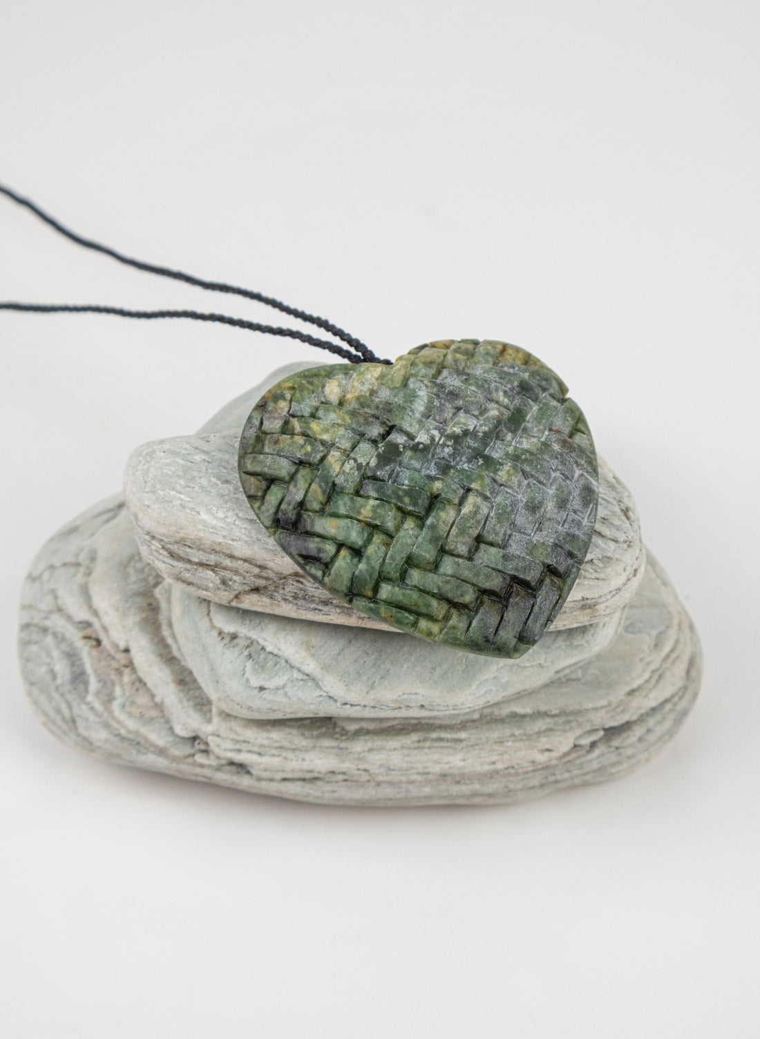 Pounamu Woven Heart Pendant