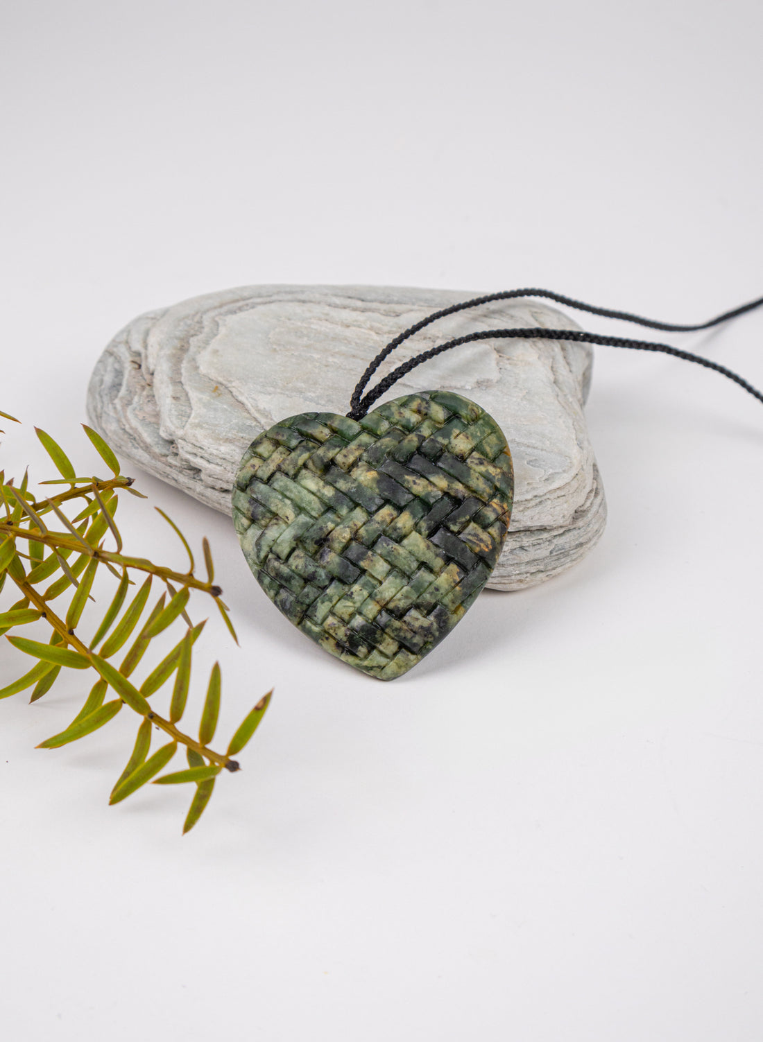 Pounamu Woven Heart Pendant