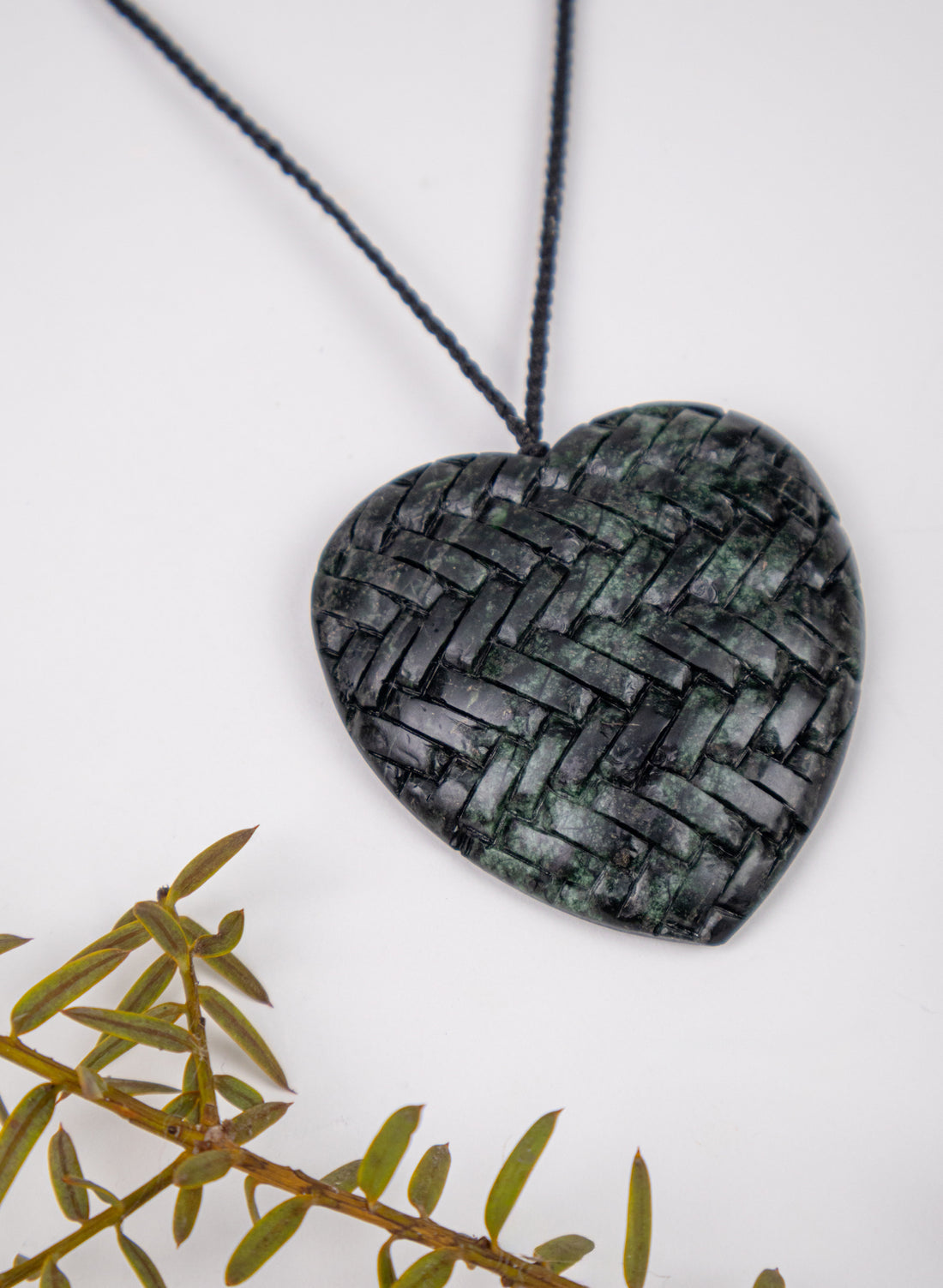 Pounamu Woven Heart Pendant