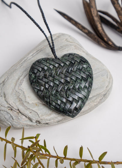 Pounamu Woven Heart Pendant