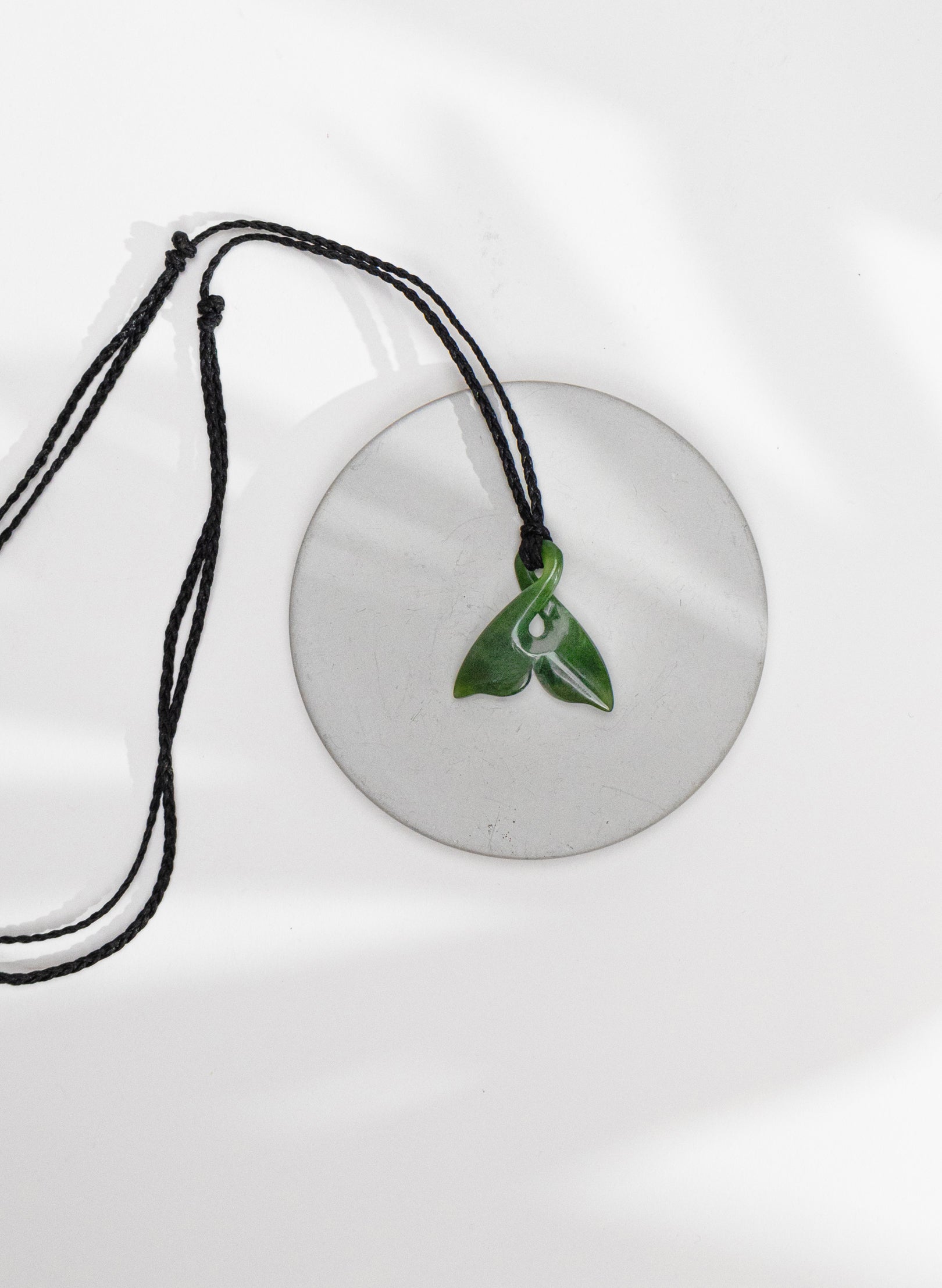 Carved Pounamu Whale Tail Pendant