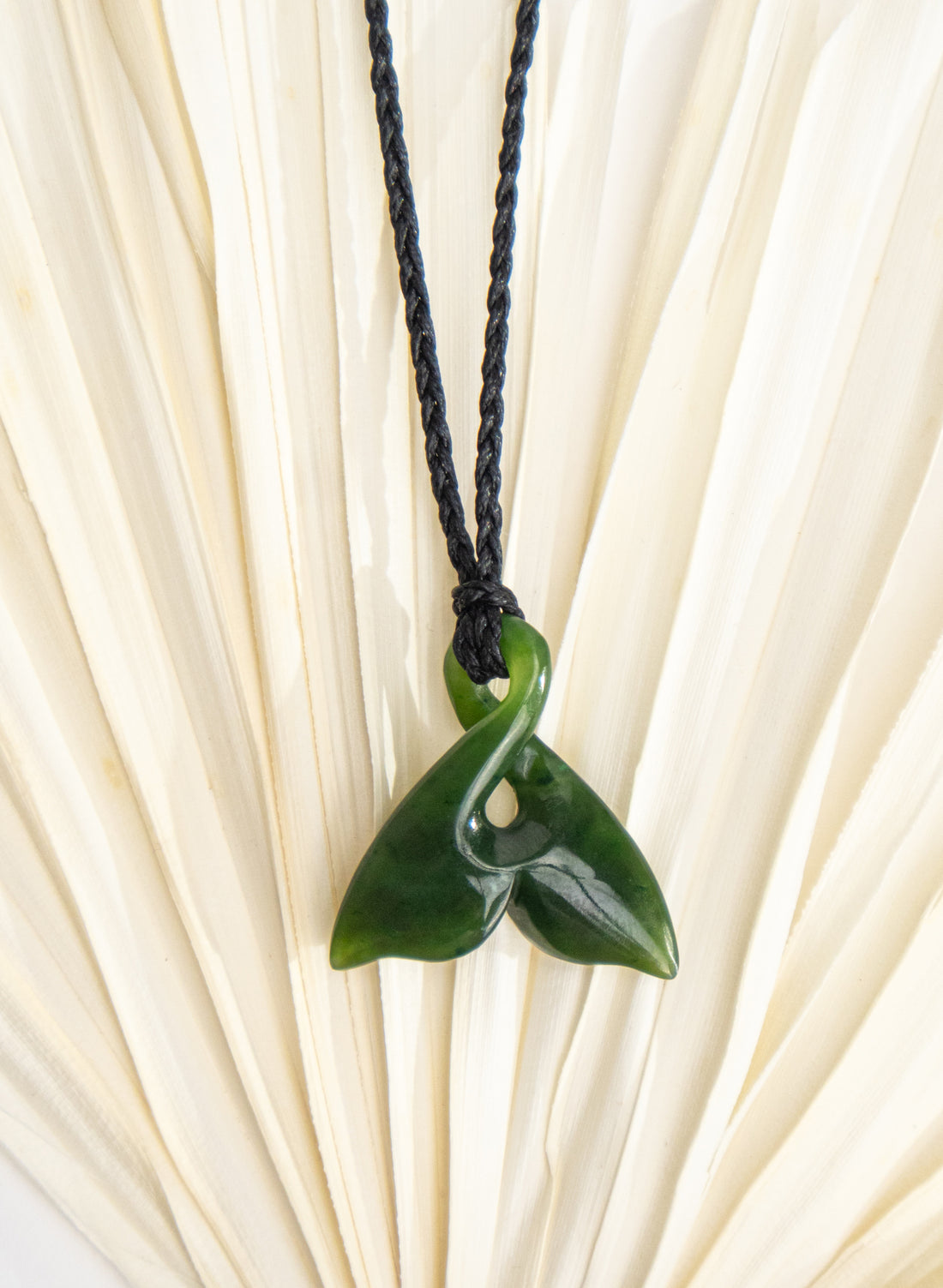 Carved Pounamu Whale Tail Pendant