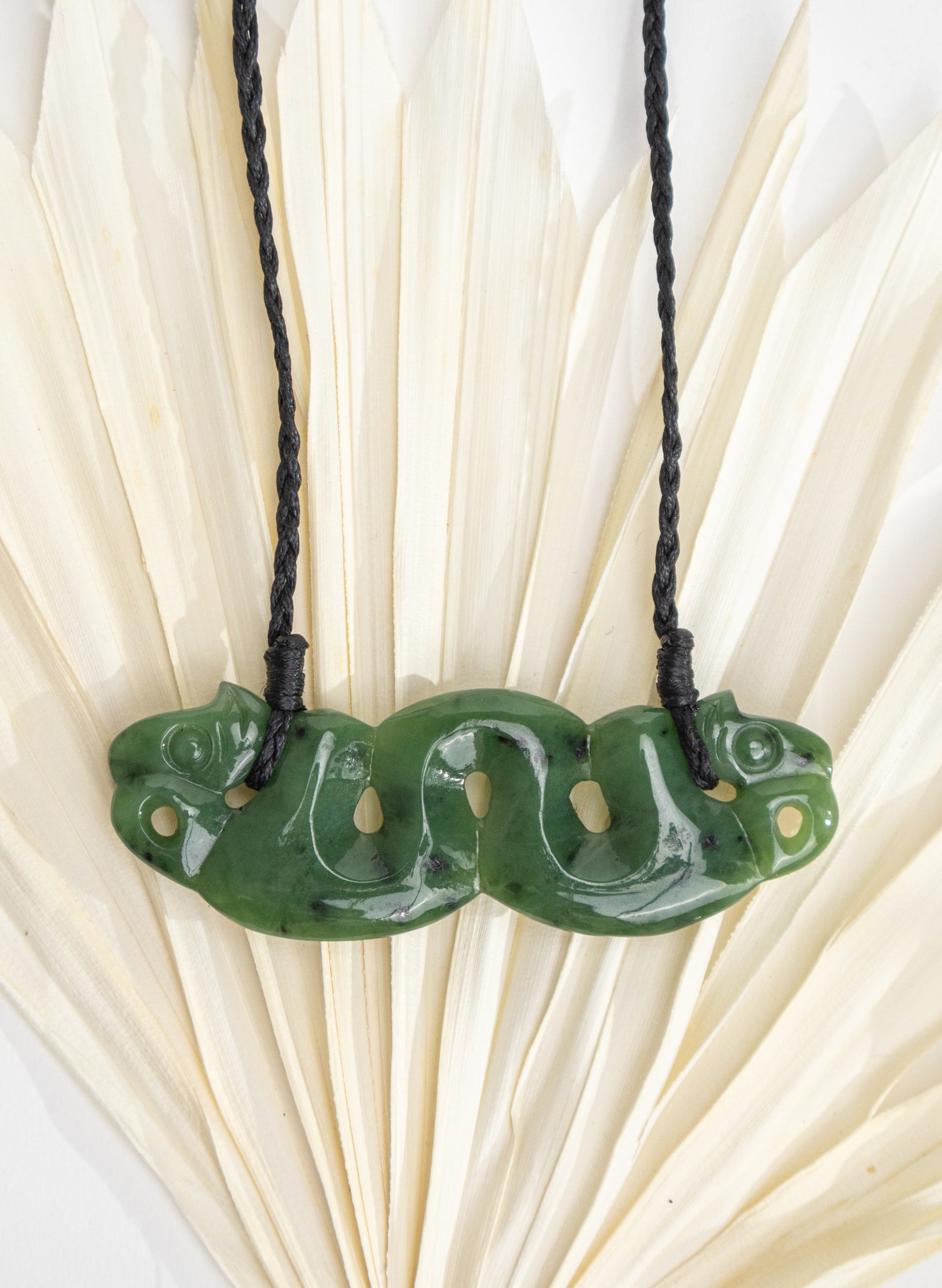 Carved Pounamu Pekapeka Pendant