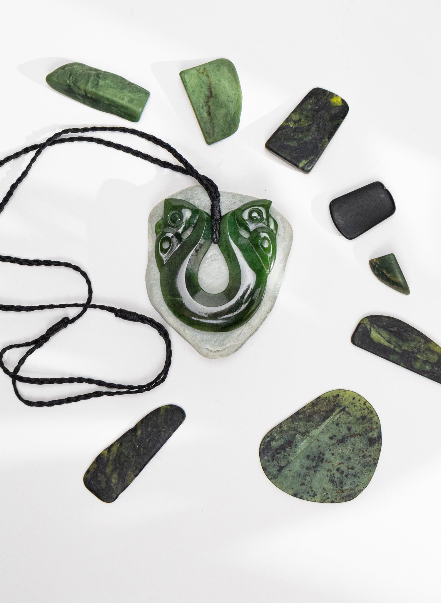 Carved Pounamu Pekapeka Pendant