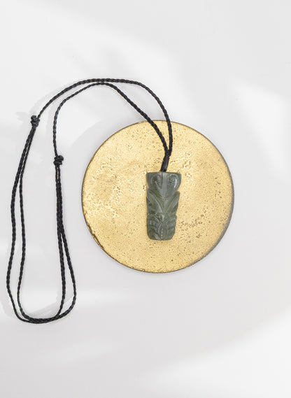 Pounamu Tiki Kōauau Pendant