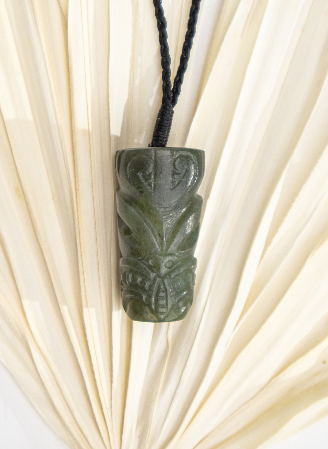 Pounamu Tiki Kōauau Pendant