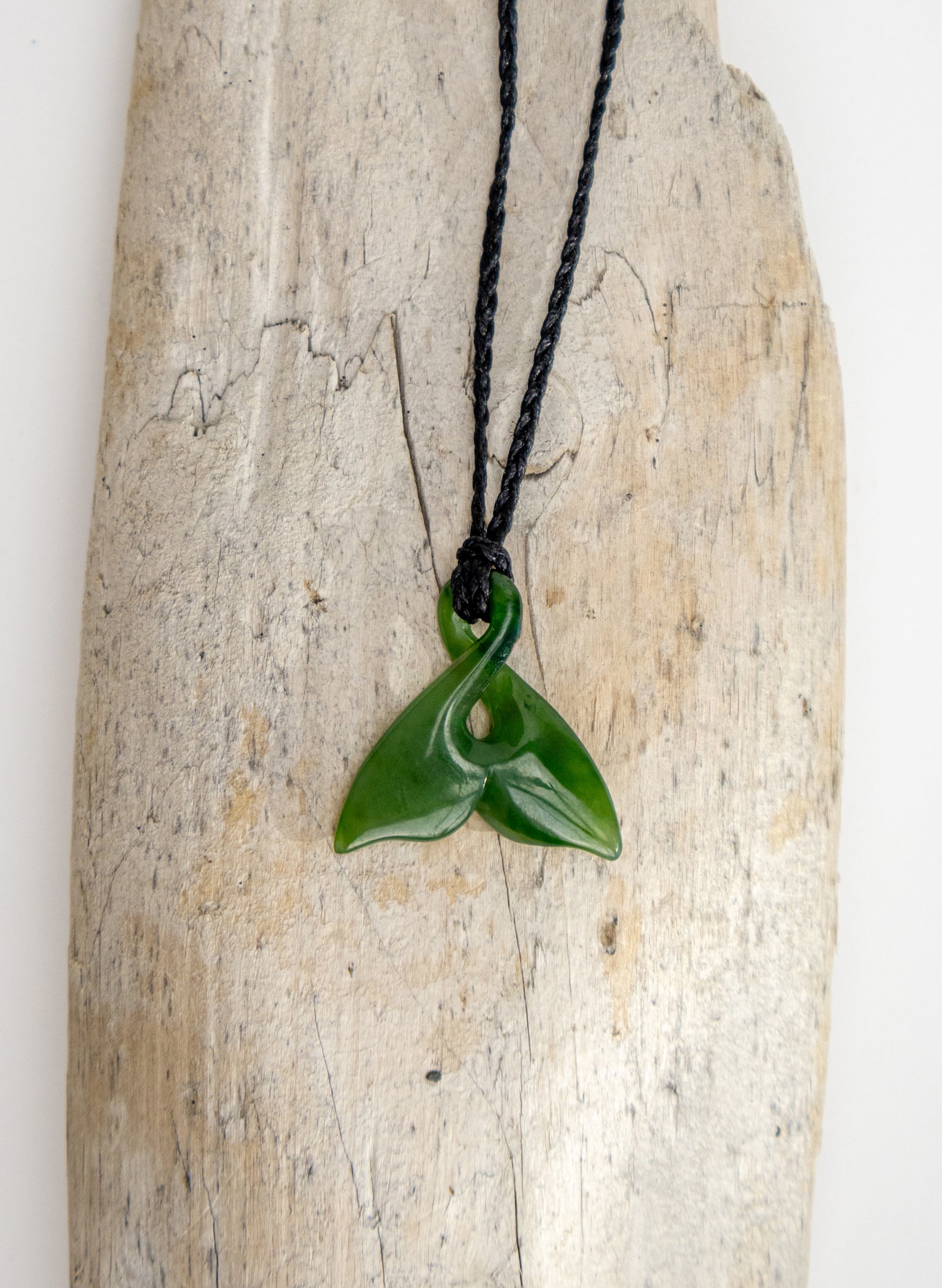 Carved Pounamu Whale Tail Pendant