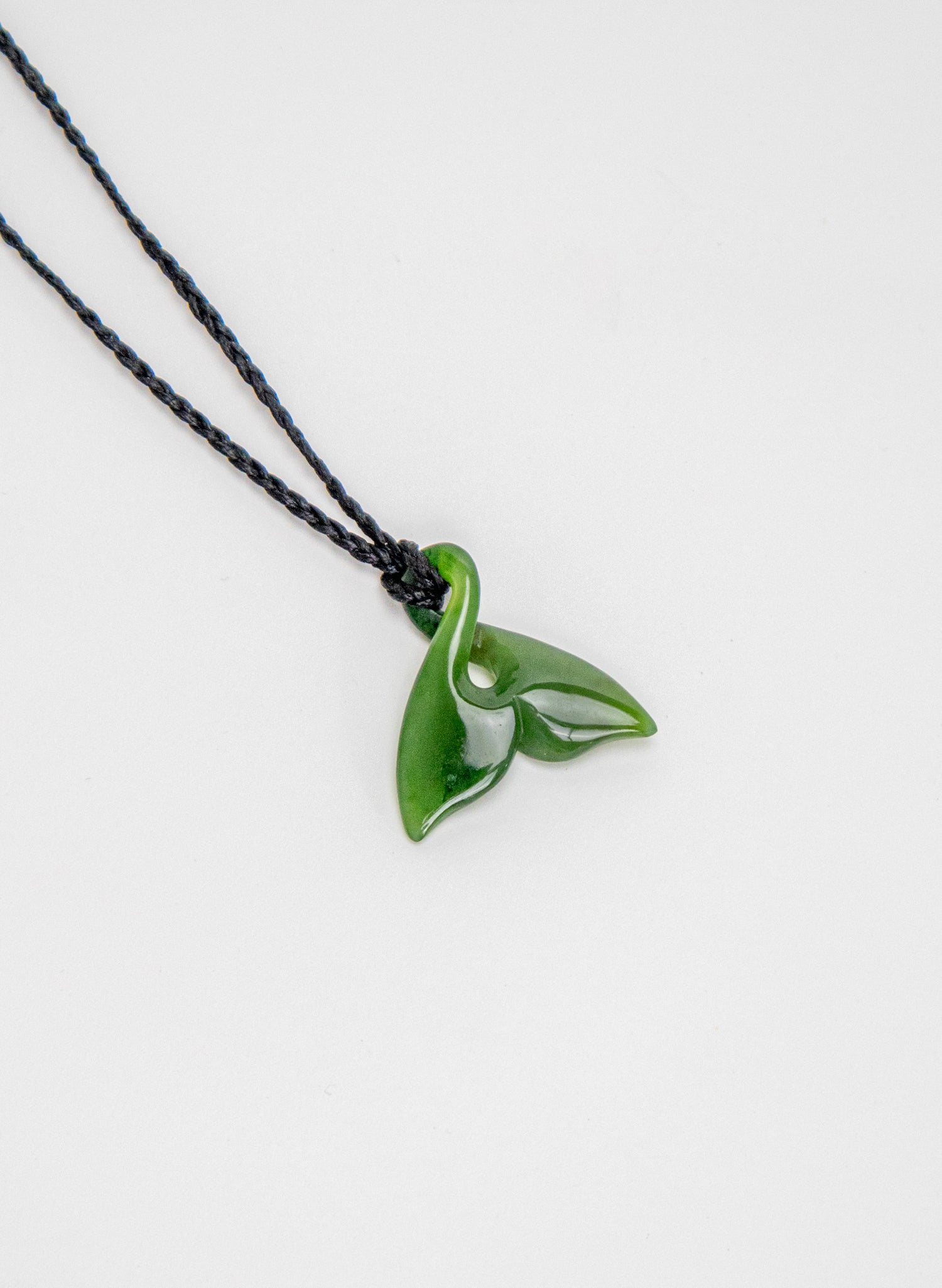 Carved Pounamu Whale Tail Pendant