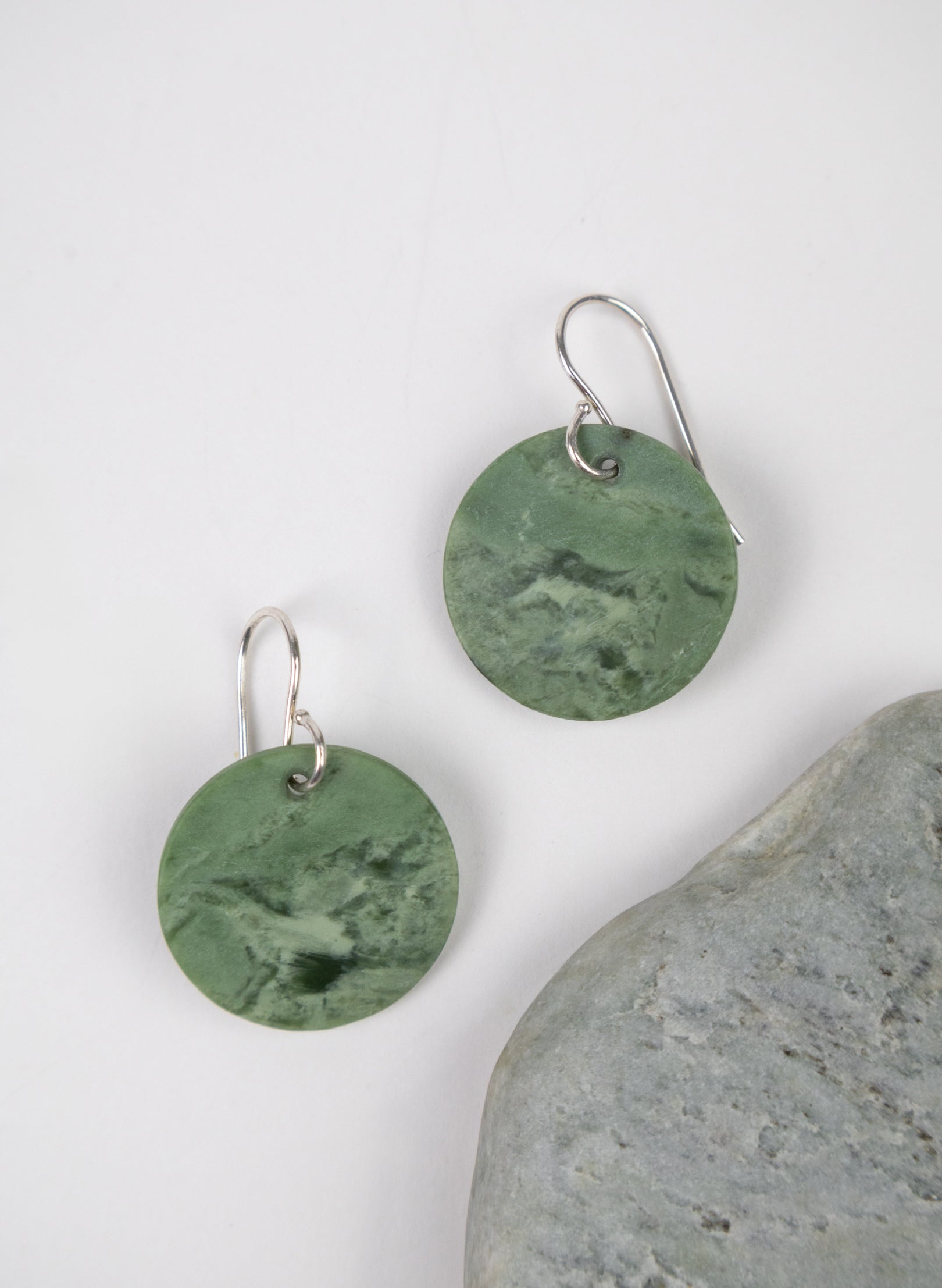Pounamu Disc Earrings