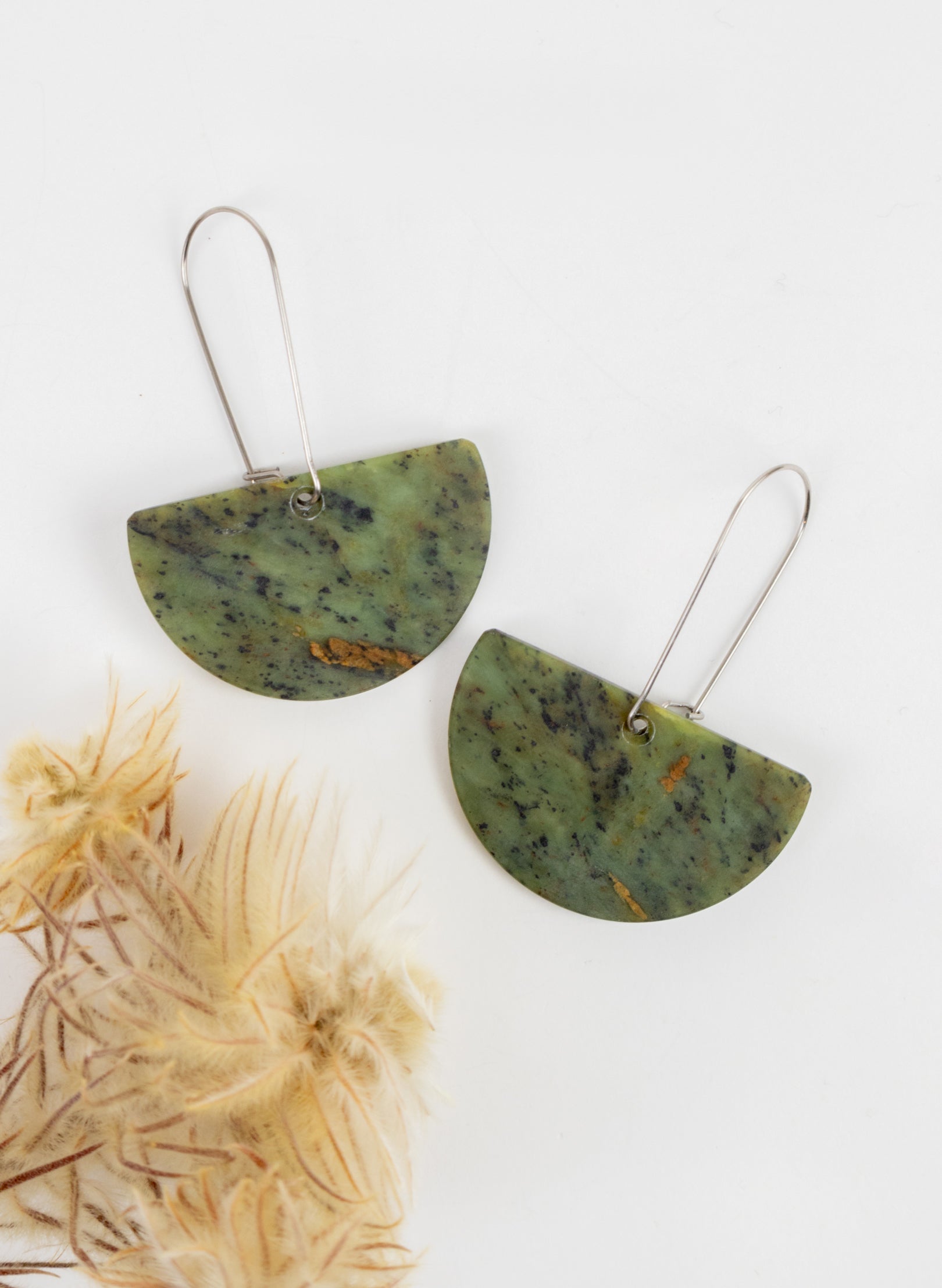 Pounamu Disc Earrings