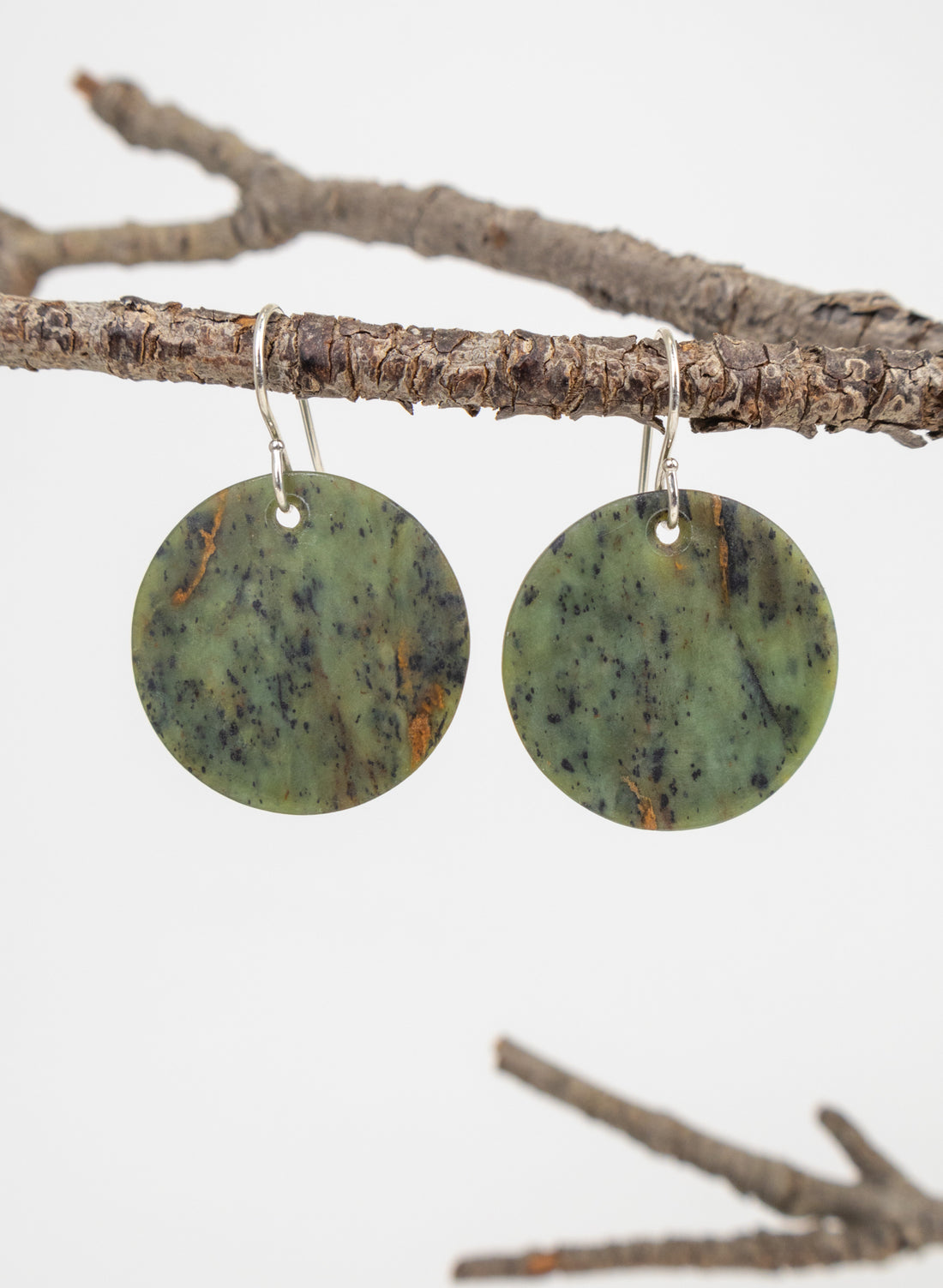 Pounamu Disc Earrings
