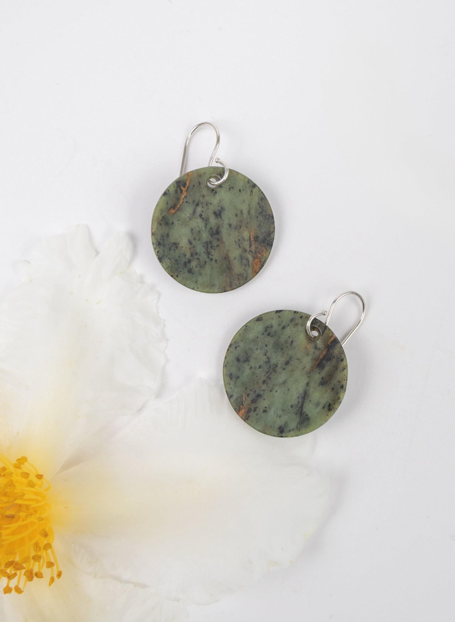 Pounamu Disc Earrings