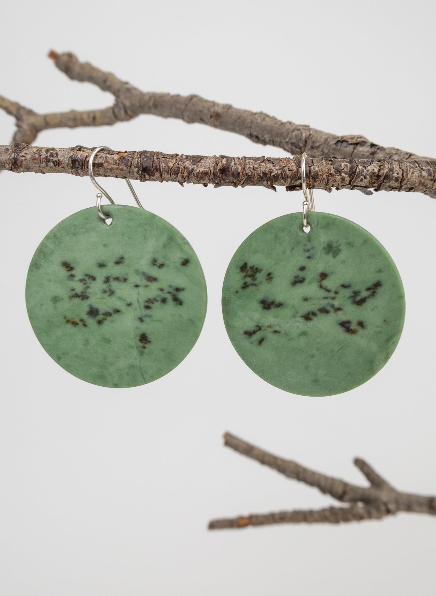 Pounamu Disc Earrings