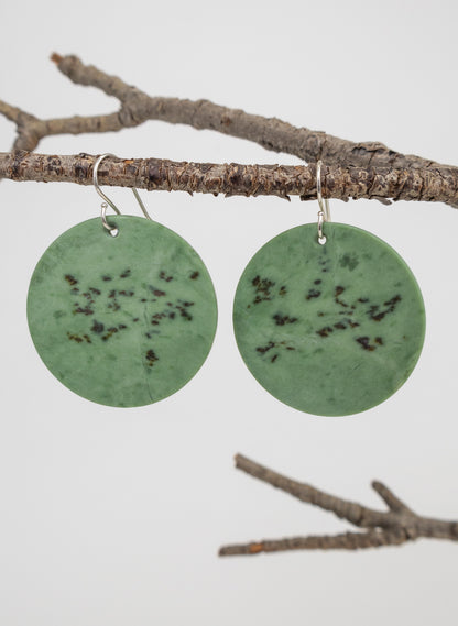 Pounamu Disc Earrings