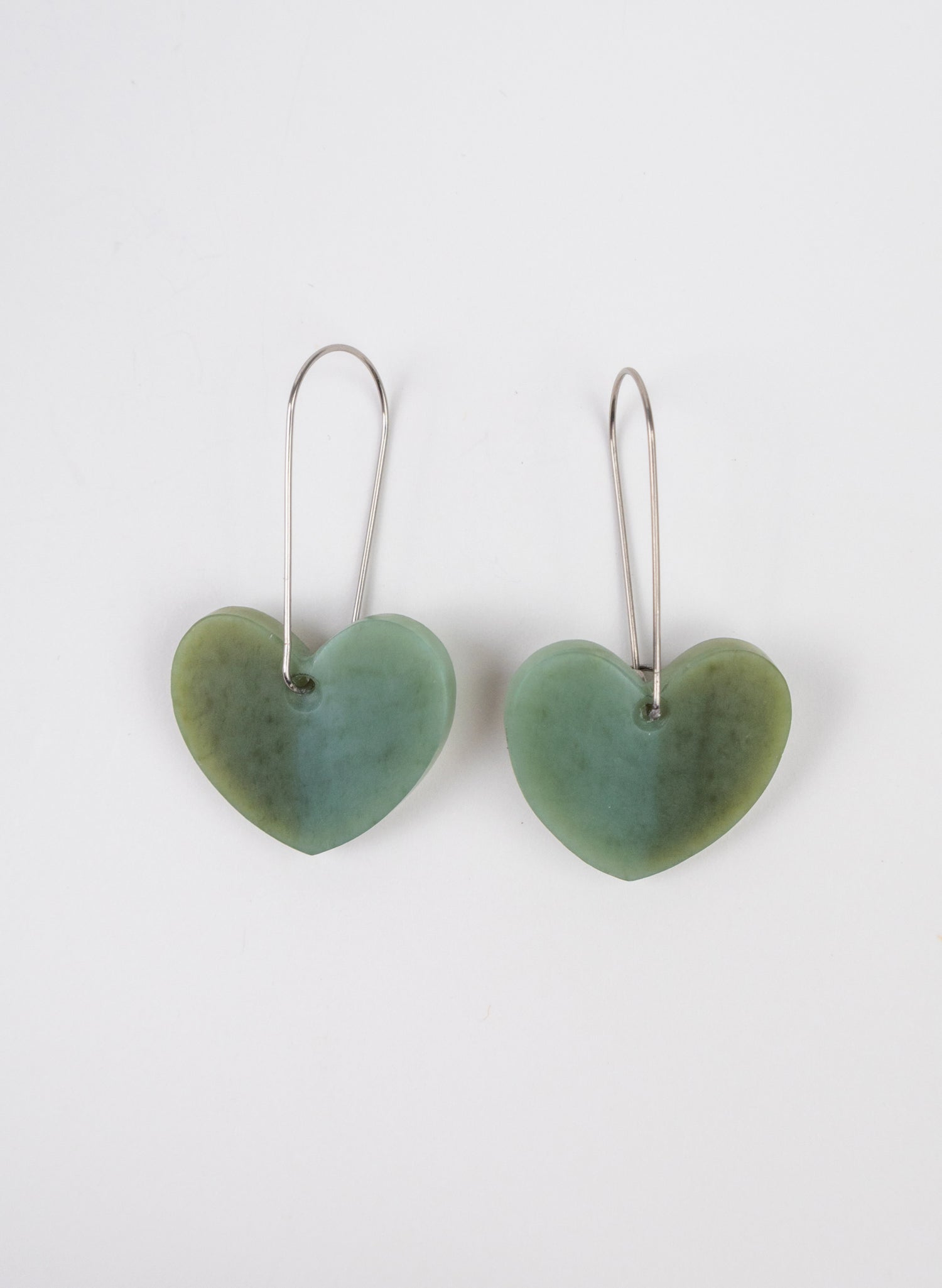 Pounamu Drop Heart Earrings
