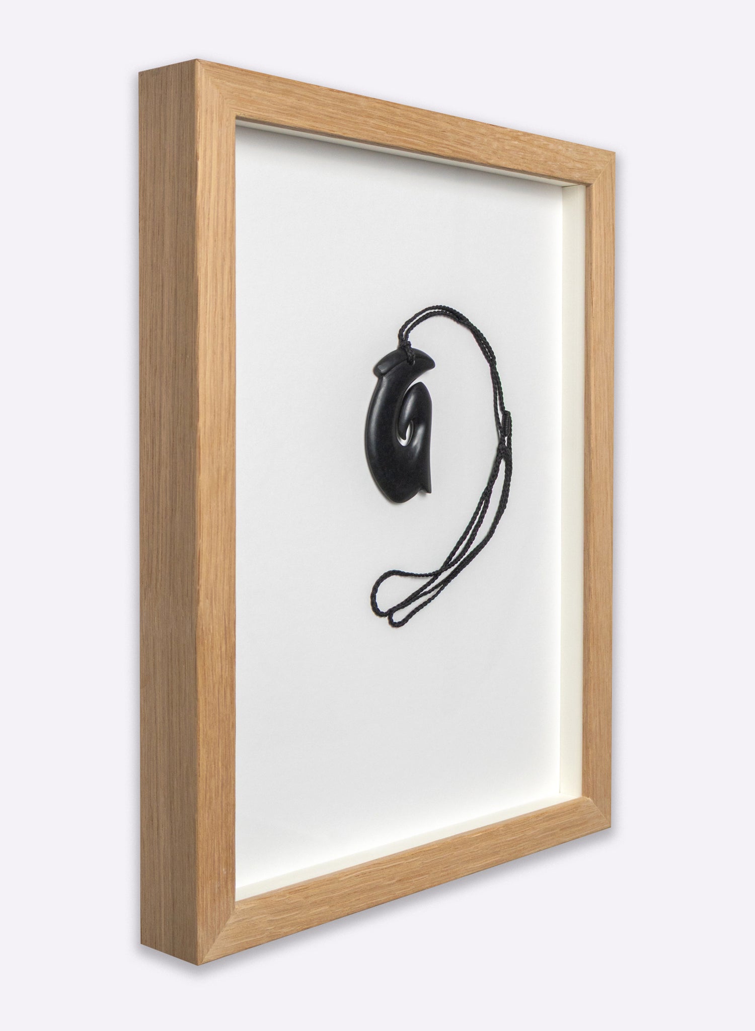 Framed Pounamu Hei Matau Pendant