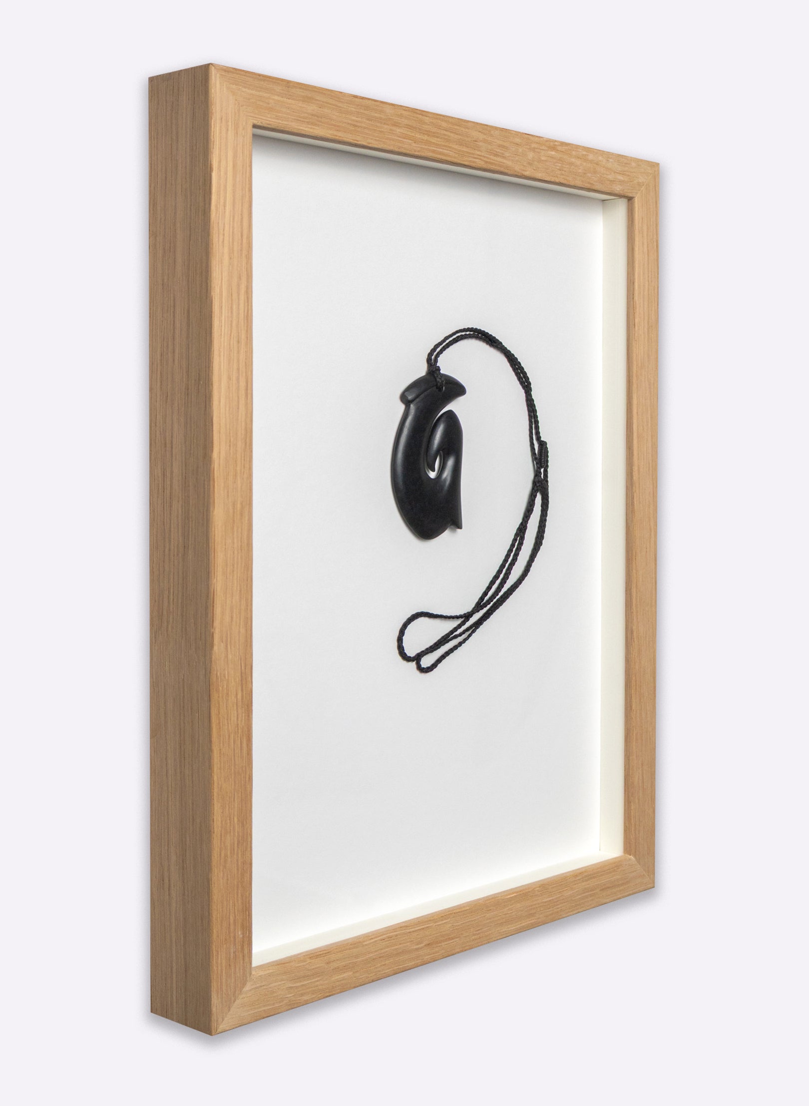 Framed Pounamu Hei Matau Pendant