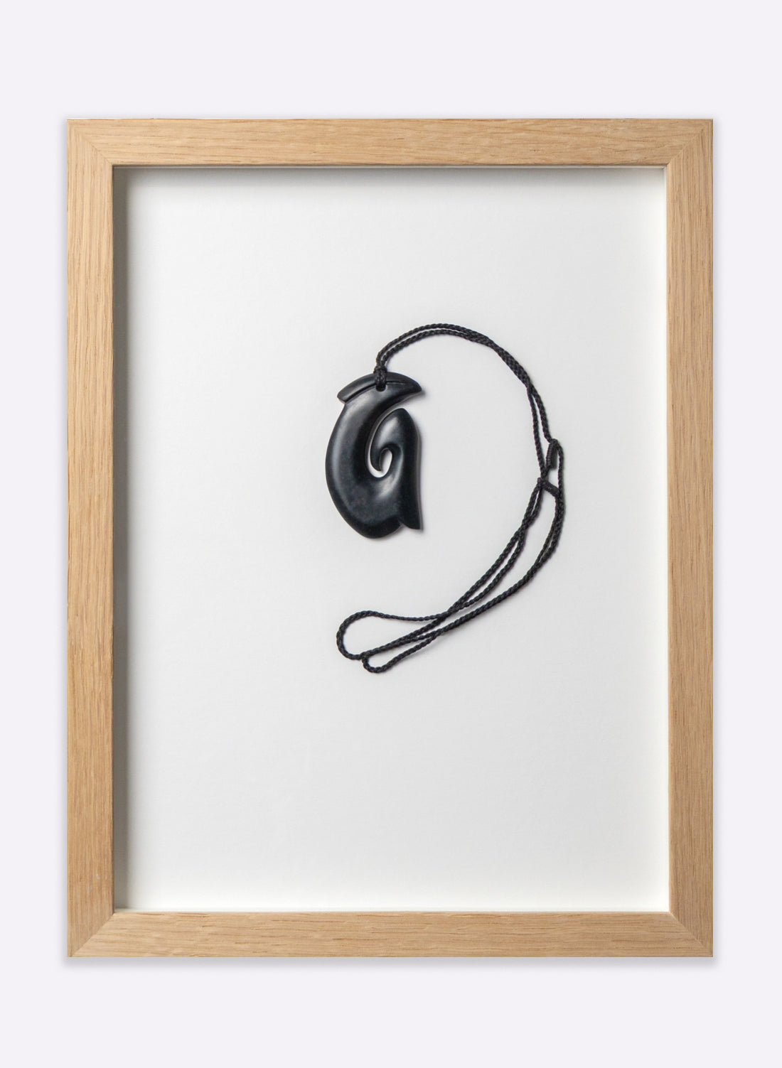 Framed Pounamu Hei Matau Pendant