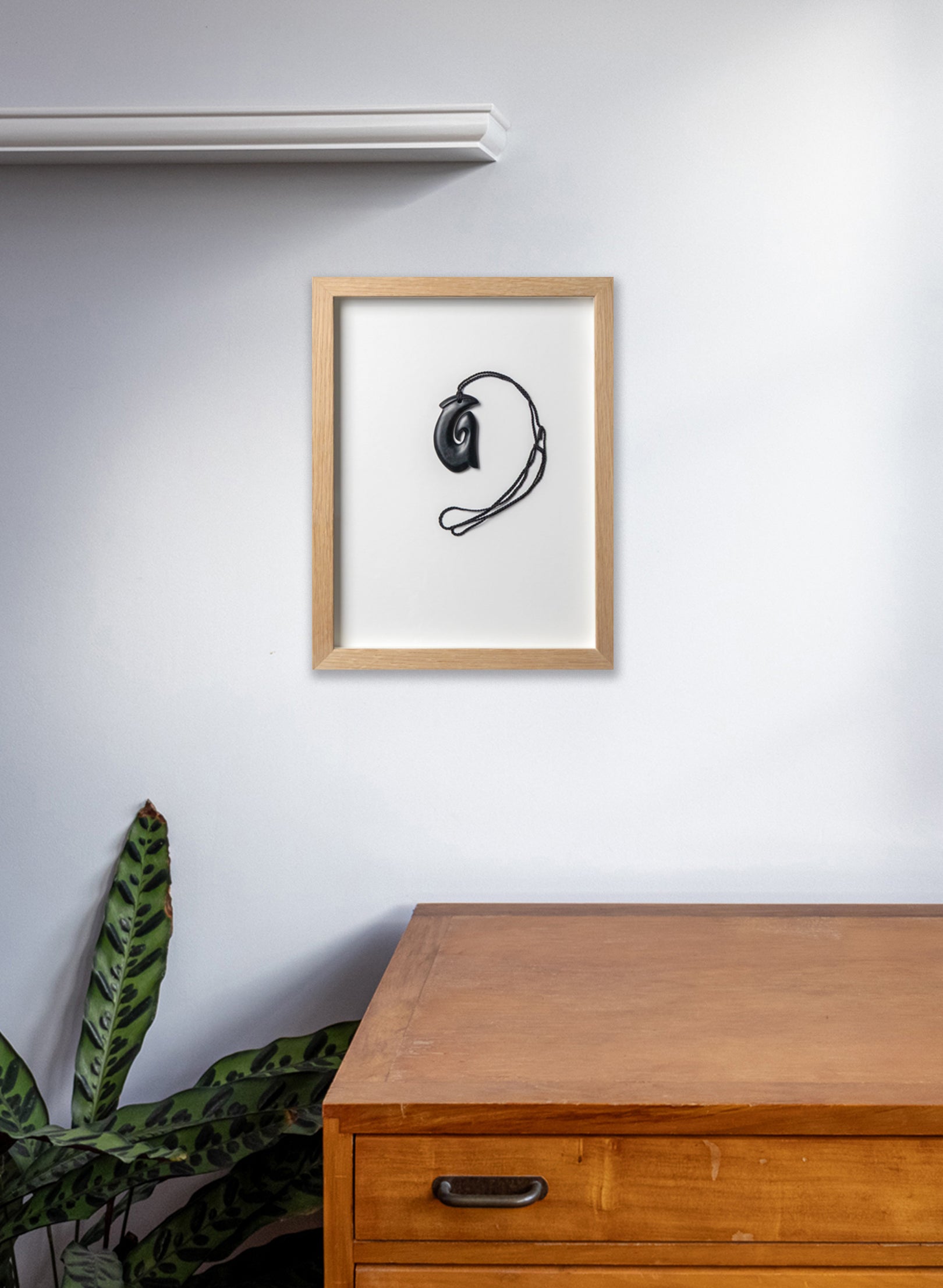 Framed Pounamu Hei Matau Pendant