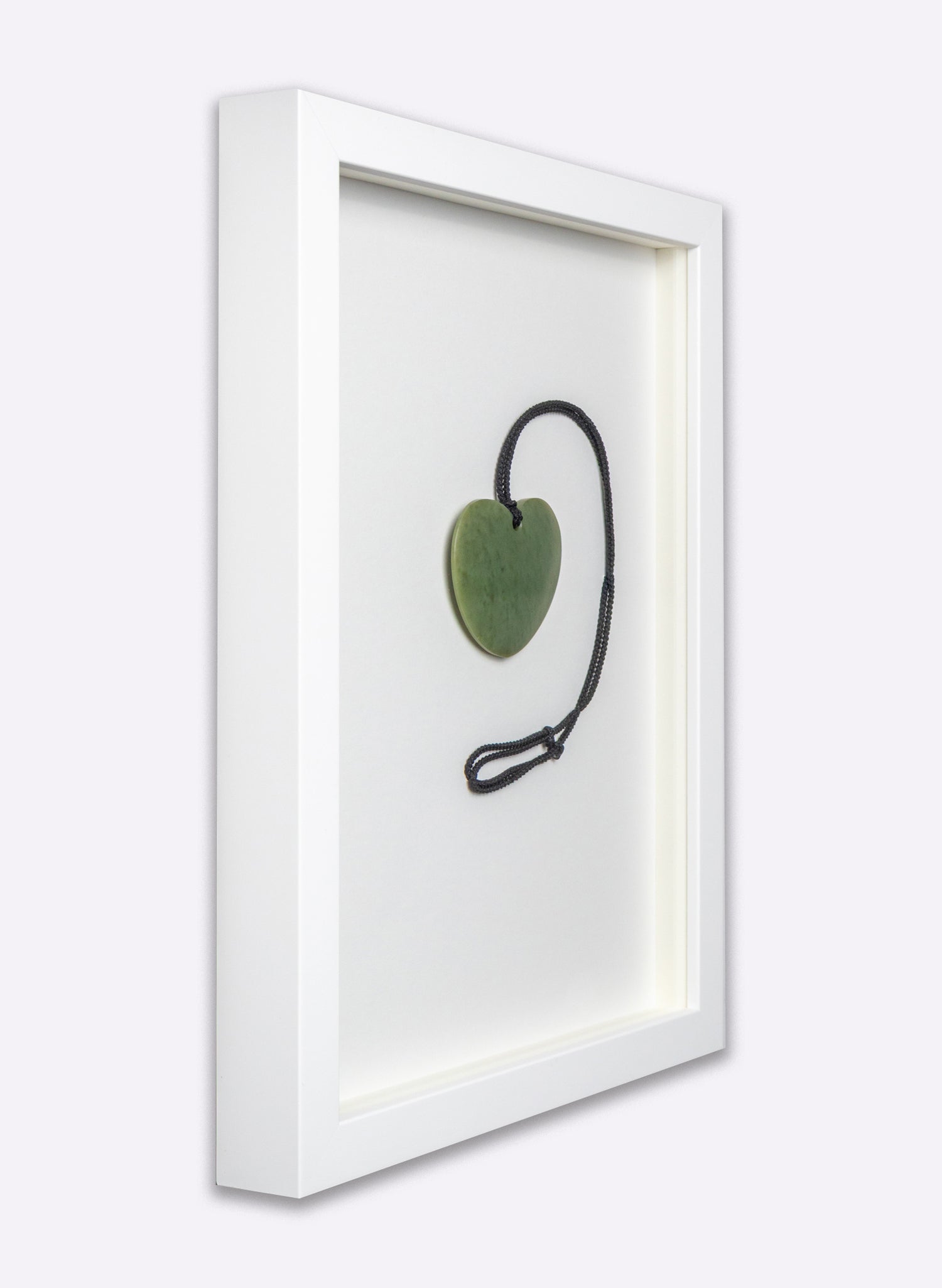 Framed Large Pounamu Heart Necklace