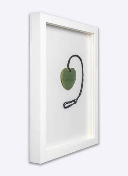 Framed Large Pounamu Heart Necklace
