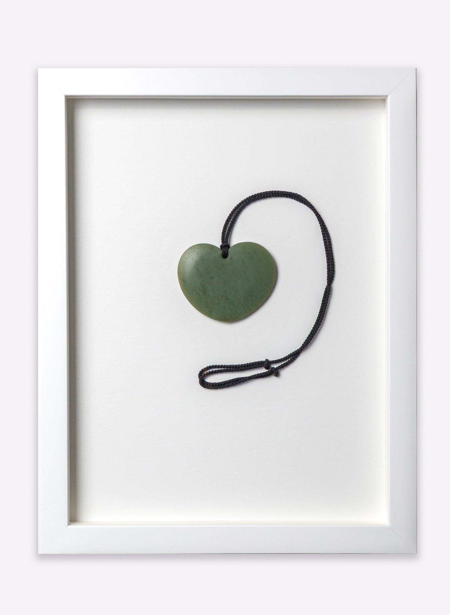 Framed Large Pounamu Heart Necklace