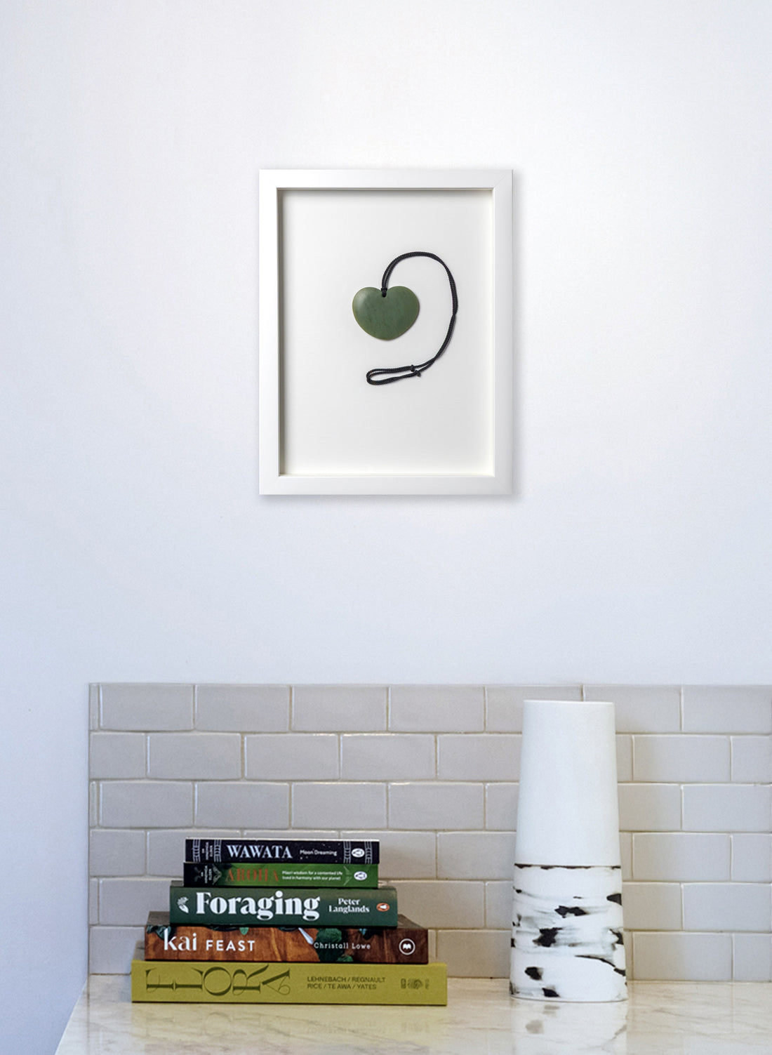 Framed Large Pounamu Heart Necklace