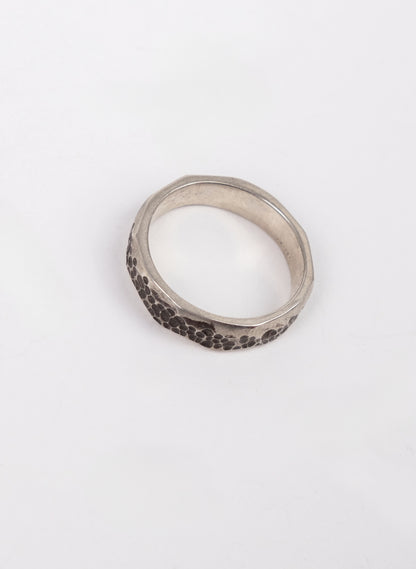 Sterling silver unisex hammer textured ring