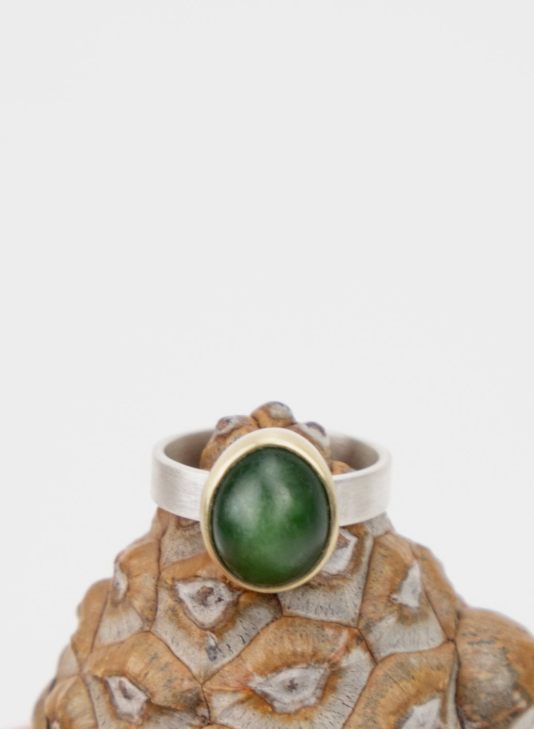 Dual Pebble Gold Pounamu Ring