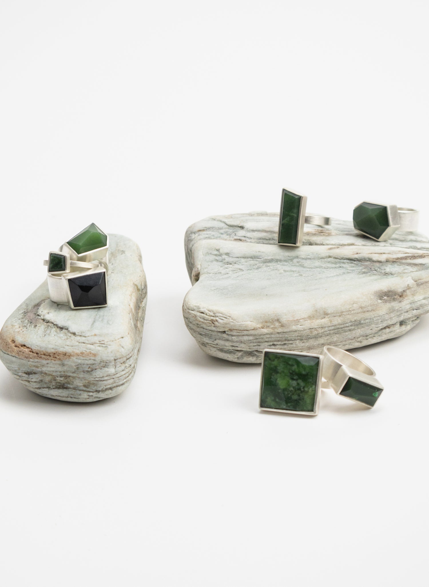 Geometric Pounamu Ring