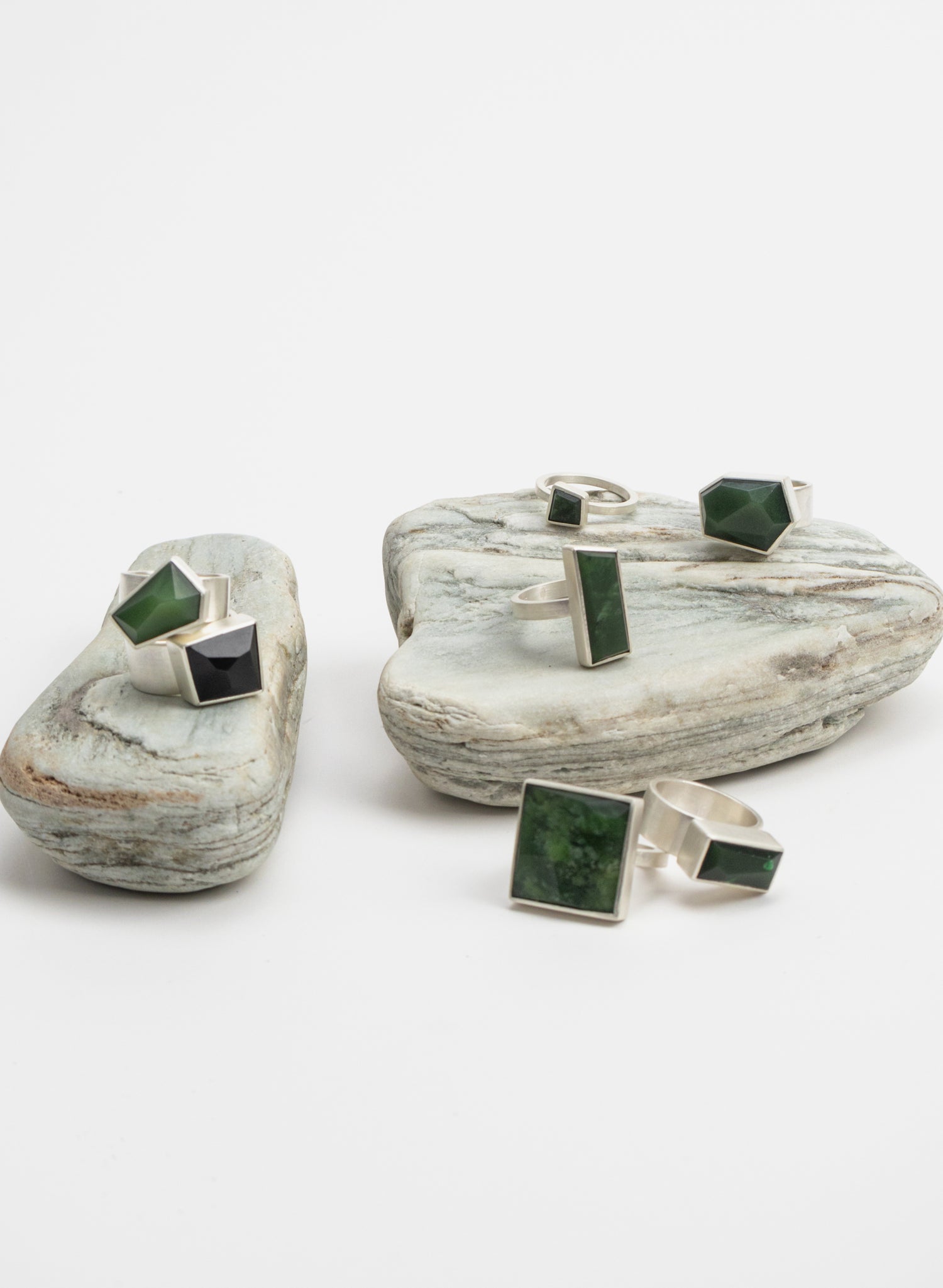 Geometric Pounamu Ring