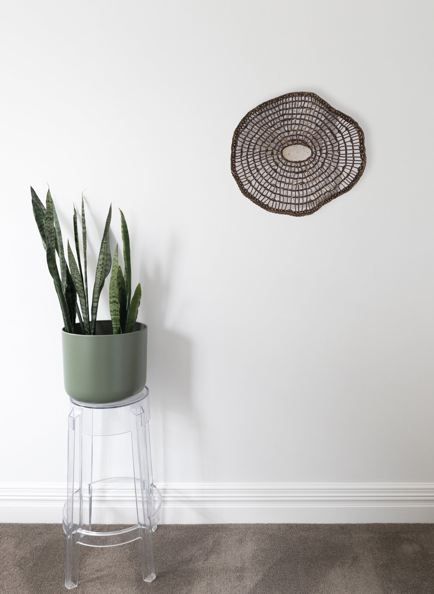 Woven Reed, Iron Pigment and Pumice Tide Catcher