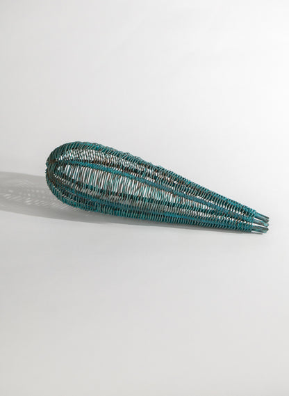 Large Blue Patina Pod Sculpture