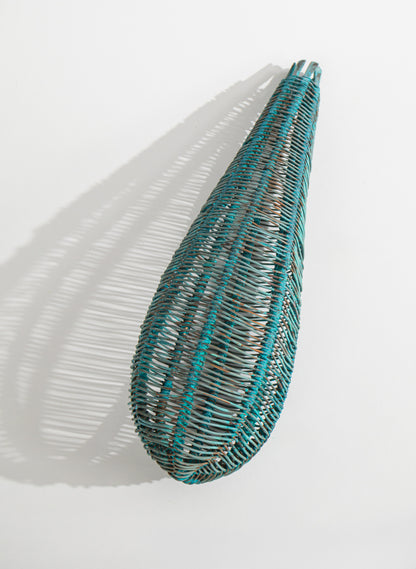 Large Blue Patina Pod Sculpture