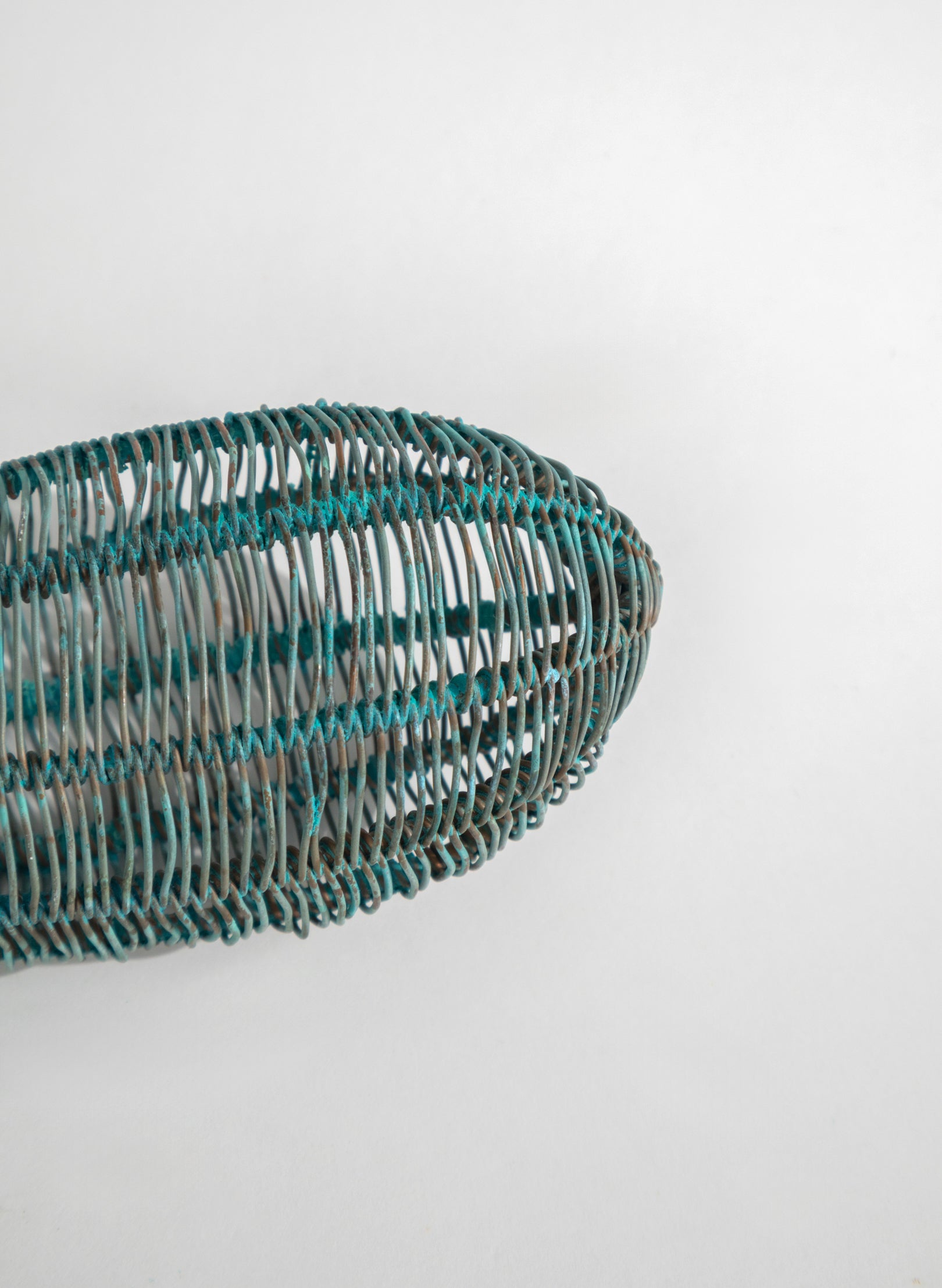Large Blue Patina Pod Sculpture