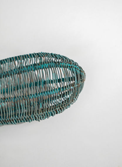 Large Blue Patina Pod Sculpture