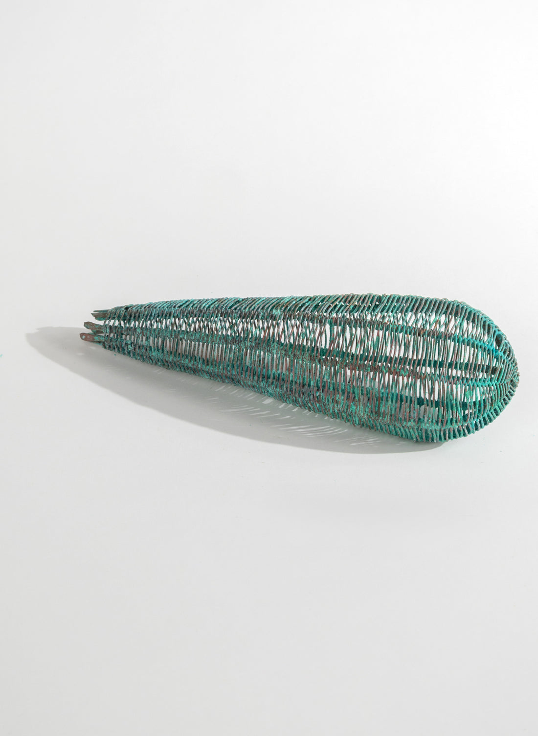 Small Blue Patina Pod Sculpture