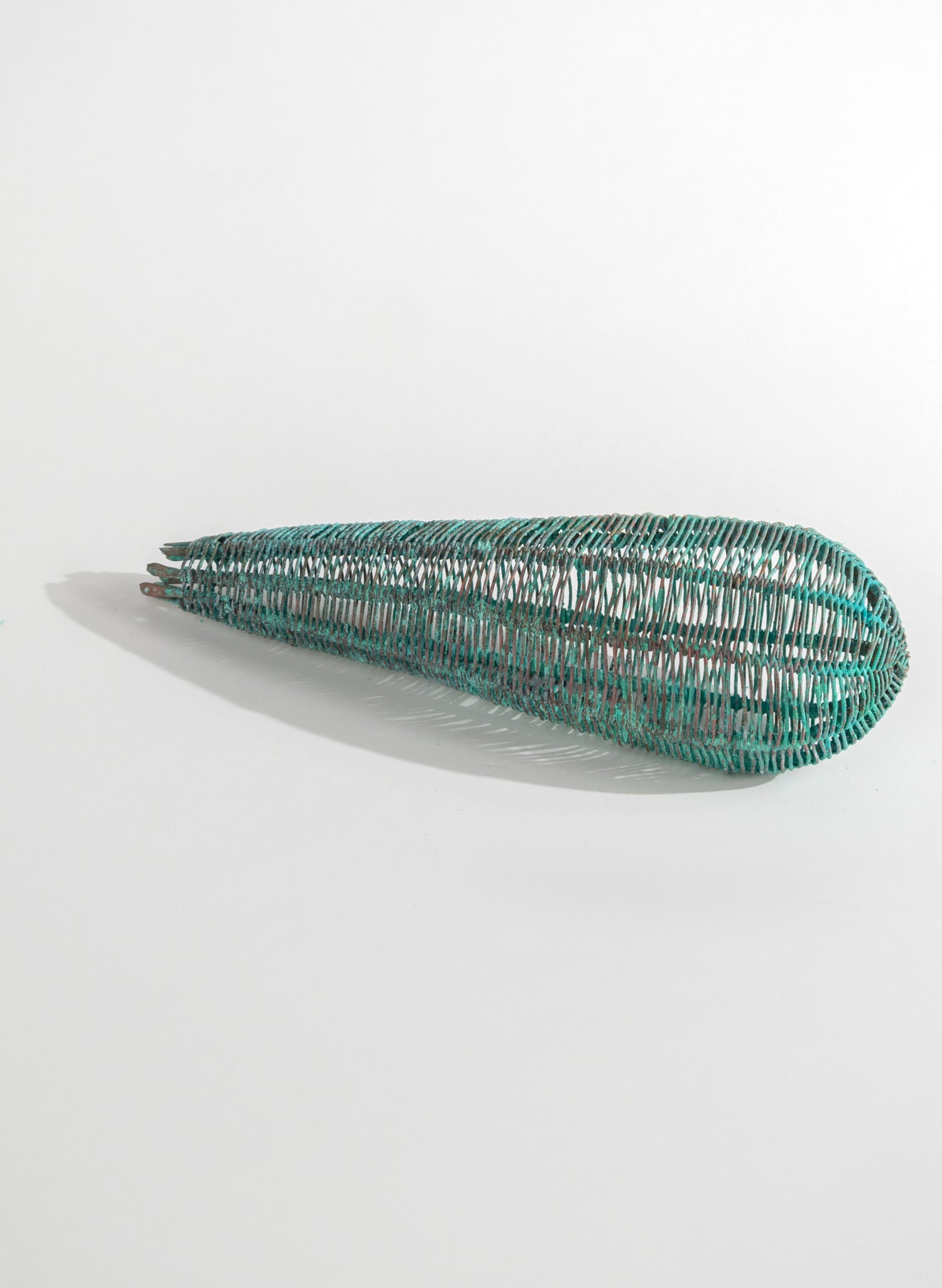 Small Blue Patina Pod Sculpture