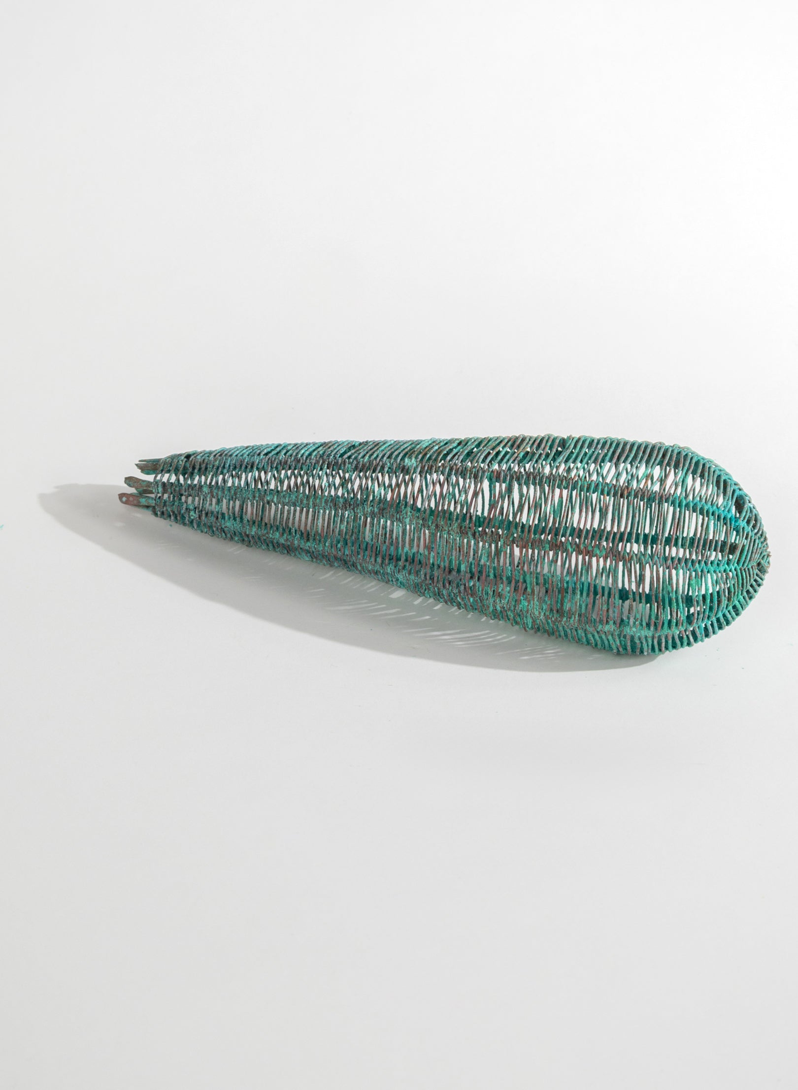 Small Blue Patina Pod Sculpture